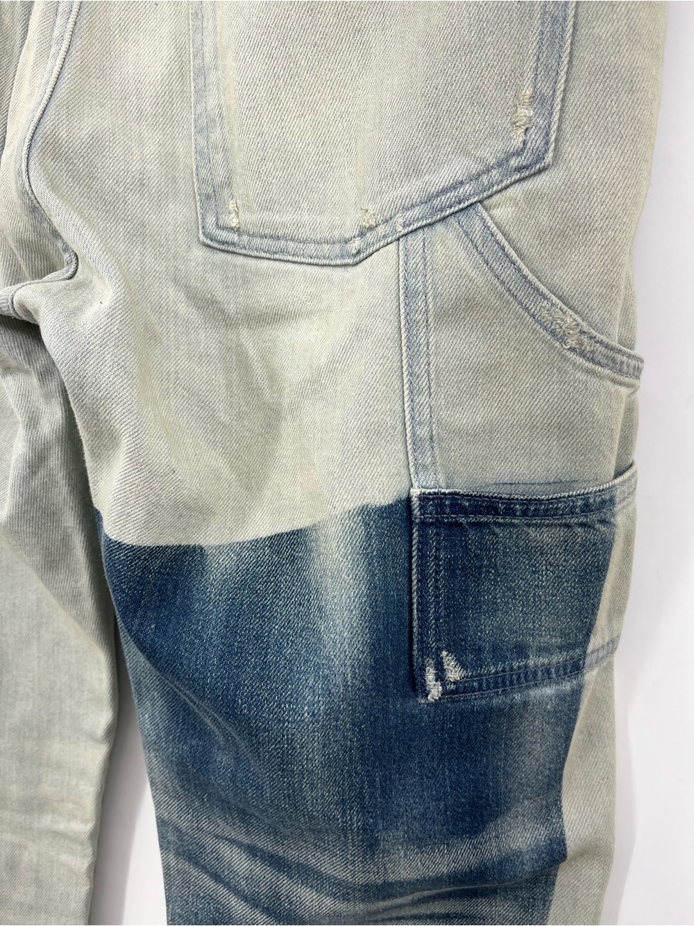 Stella McCartney Skinny Jeans colorblock bleach blue 0655 white green utility 28 - Picture 8 of 16